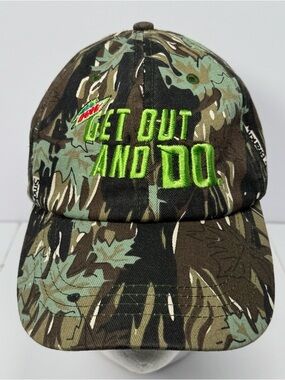 Mountain Dew Get Out And Do Camo Strapback Hat Promo Outdoors Casual Dad Cap